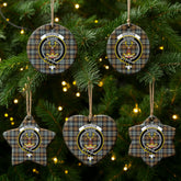Gordon Weathered Tartan Crest Christmas Ceramic Ornament